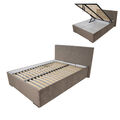 Polsterbett - beige - mit Bettkasten - 120x200 cm Bett Polsterbett Doppelbett