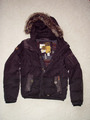 Khujo- Herren Winter Jacke mit Kapuze mit Pelz-Imitat Besatz - schwarz - Gr.  M