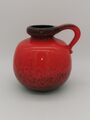 Henkelvase , Keramik Vase , rot , wohl Scheurich , 70er , W. Germany