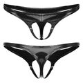 DE ranrann Sissy Männer Sexy Slips Leder Transparent G-string Thong Tanga Bikini