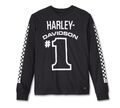 Harley-Davidson #1 Racing Long Sleeve Tee Gr. XXL - Herren T-Shirt Schwarz Weiß