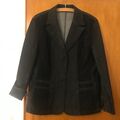 Eleganter Damen Jeans Blazer antrazit mit Spitzeneinsätze Gr. 44