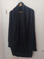 Langer Damen Strickjacke/Cardigan, Gr. Uni, Dunkelblau