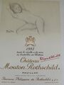 chateau mouton rothschild Farbradierung Etikett 1993 Mädchenakt Baltus