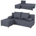 Ecksofa - grau - Webstoff - mit Liegefunktion Sofa Wohnlandschaft Couch