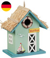 Relaxdays Deko Vogelhaus, Strandhausstil, Holz, Zum Aufhängen, Hxbxt: 24,5 X 19 