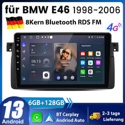 Android 13 Autoradio GPS Navi Für BMW E46 3er 318 320 325 128G WIFI RDS 4G SWC