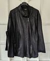 Via Appia Due Damen Kunstlederjacke Jacke Kragen langarm Taschen Schwarz Gr. 52