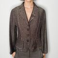 MARC CAIN Blazer N3 38 M Damen Leinen Schurwolle Sommer Jacke Sakko braun Luxus