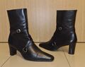 ' Bonita ' Damen Stiefel Stiefeletten Gr. 38 Schwarz Echtleder Wie Neu!