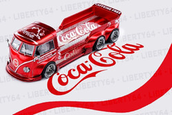 VW Volkswagen T1 Bus - Car transporter - Coca Cola  - chrome red - Liberty 1:64