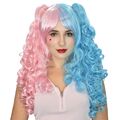 Ladieshair Cosplay Wig Perücke blau rosa 70cm wellig Lolita Karneval GTC