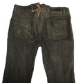 STARK: " WALLABY " Herren- Lederjeans / Nubuk- Lederhose in oliv ca. W38"/ L32"