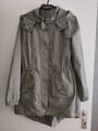 GINA Damen Jacke Gr. 42 Mantel Parka Oberstoff 100% Baumwolle TOP Kapuze