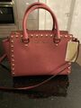 Michael Kors Tasche Selma mit Nieten Saffiano Leder MD TZ Satchel Tulip Neu