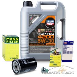 MANN ÖLFILTER+5L LIQUI MOLY TOP TEC 4200 5W-30 FÜR SKODA OCTAVIA 1.6-2.0 96-13# # # INKL. ÖLABLASS-SCHRAUBE MIT DICHTRING # # #