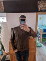 Guess Herren Lederjacke Ledersakko leichte Lamm Jacke  Slim Braun XL