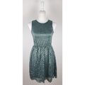 ONLY Damen Kleid türkis metallic Gr. XS 34 Party Abi schick Minikleid Spitze