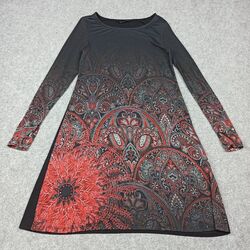 Desigual Kleid XS Paisley Rot/Schwarz Viskose Elasthan Jersey Stretch Xs