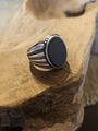 Ring, 925 Sterlingsilber, mit schwarzen Onyx Stein