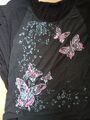 Schwarz Buntes Fledermaus Shirt. Gr. 44/46. Bodyflirt