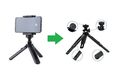 Universal Stativ Smartphone Kamera verstellbar Dreibein Klemmstativ Tripod Handy