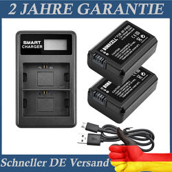 2X NP-FW50 Akku + LCD Dual Ladegerät Für Sony Alpha 6000 6300 6400 6500 A7R DHL