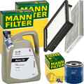 MANN INSPEKTIONSPAKET+5L ORIGINAL 0W-20 ÖL passend für OPEL KARL 1.0 73+75 PS