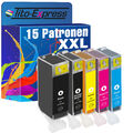 15 Patronen für Canon PGI-520 XXL CLI-521 XXL IP 3600 IP 4600 IP 4600 X IP 4700