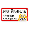 Auto-Magnet-Schild Anfänger! Bitte um Nachsicht. Sorry I 20 x 10 cm I kfz_664