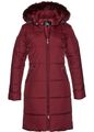 Steppmantel mit Fellimitatkapuze Gr. 36 Kastanienrot Damen Kurz-Mantel Jacke Neu