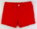 Shorts mit Reißverschluss Gr. 30 Rot Damenshorts Bermuda Kurz-Hose RPW