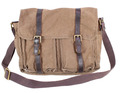 Fossil Estate Messenger Crossbody Bag Tasche Canvas khaki braun Lederbesatz B425