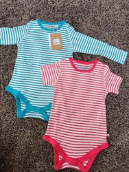 *neu* Frugi Gr. 92-98 Body Pointelle Kurz- und Langarmbody pink grün (2-3 Jahre)