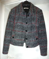 Jacke Blazer Betty Barclay Gr. 40 M warm kariert kurz Biker-Stil schwarz rot