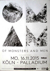 OF MONSTERS AND MEN - 2015 - Concert - Beneath the Skin Tour - Poster - Köln