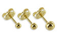 925 ECHT SILBER GOLD PL. Herren Kugel Einzel-Ohrstecker oder Set 2-3-4-5-6-7mm Ø