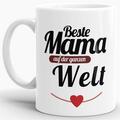 Mama-Tasse "Beste Mama auf der ganzen Welt" - Weiss | Kaffeetasse | Mug | Mami