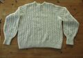 Handarbeit Pullover wollweiß aus Mohairgarn - Gr. ca. 42-44