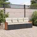 Gartenmöbel Sofa Garnitur Gartengarnitur Garten Sitzgruppe 5-tlg. Schwarz vidaXL