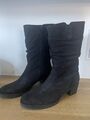 GABOR Damen Stiefelette Gr. 9,5 ( Gr. 44) schwarz Velourleder 1 x getragen