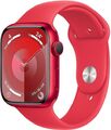 Apple Watch Series 9 45 mm Aluminiumgehäuse rot am Sportarmband S/M rot [Wi-Fi,