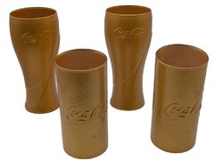 Coca Cola Gläser Mc Donald's Gold Sammeln Coca Cola Trinkglas Becher Pokal 3x