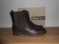 NEU!!! ''CLARKS'' CHELSEA-BOOTS Stiefelette Gr.37-37,5 ECHTLEDER dunkelbraun