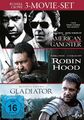 RUSSELL CROWE: 3 MOVIE SET - GLADIATOR/ROBIN HOOD/AMERICAN GANGSTER  3 DVD NEU