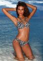 Bikini Set Slip BH Bademode Badeanzug Bade Anzug Push Up Schwarz Weiß Leopard