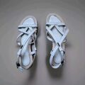 S. Oliver Riemen Sandaletten Sandalen Damen Schuhe Weiß Leder Gr. 39