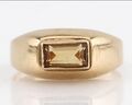 Ring 18 Karat Gelbgold /Gold mit Citrin im Baguette Schliff