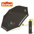 Scout Boys Kinder Regenschirm Taschenschirm mit Reflektionsstreifen Dark Beast