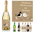 1 Aufkleber Flaschenetikett - Herzlichen Glückwunsch zur Hochzeit - Design 17